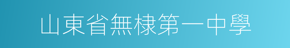 山東省無棣第一中學的同義詞