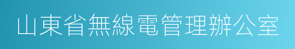 山東省無線電管理辦公室的同義詞