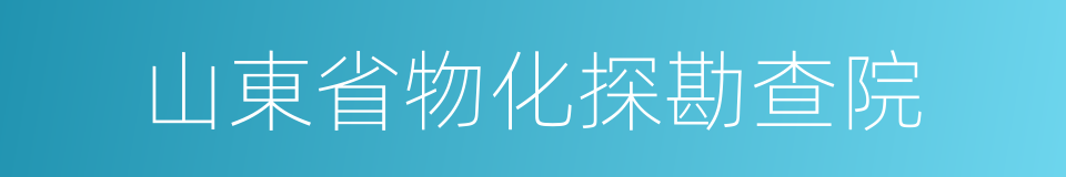 山東省物化探勘查院的同義詞