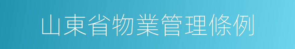 山東省物業管理條例的同義詞