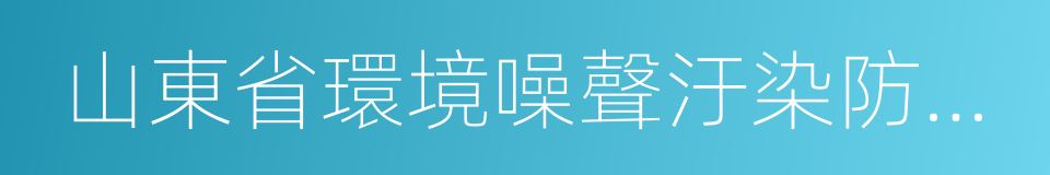 山東省環境噪聲汙染防治條例的同義詞