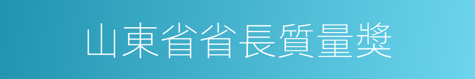 山東省省長質量獎的同義詞