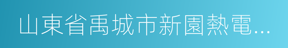 山東省禹城市新園熱電有限公司的同義詞