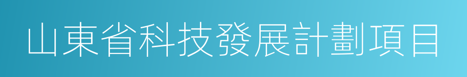 山東省科技發展計劃項目的同義詞