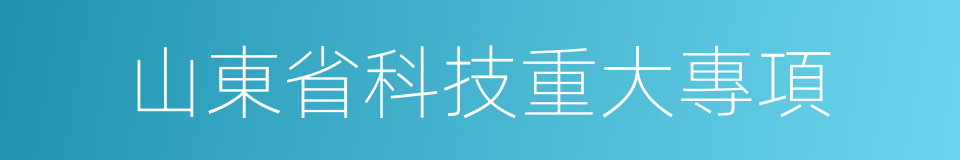 山東省科技重大專項的同義詞