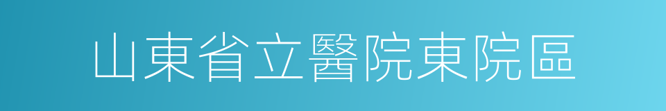 山東省立醫院東院區的同義詞