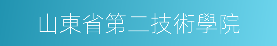 山東省第二技術學院的意思