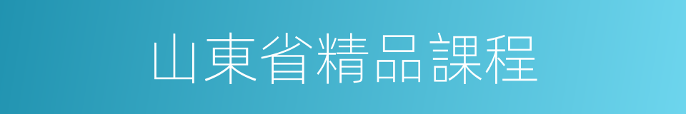 山東省精品課程的同義詞