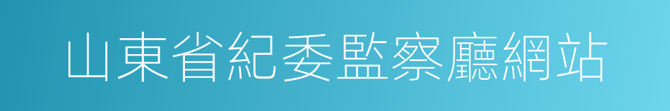 山東省紀委監察廳網站的同義詞