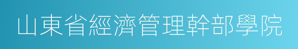 山東省經濟管理幹部學院的同義詞