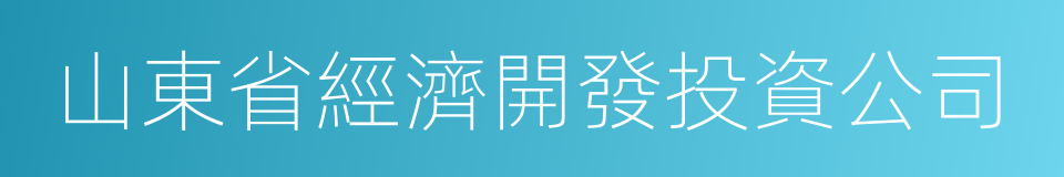 山東省經濟開發投資公司的同義詞