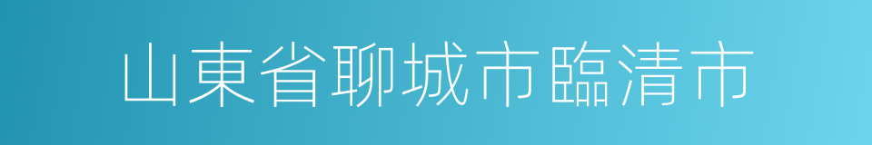 山東省聊城市臨清市的同義詞