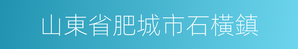 山東省肥城市石橫鎮的同義詞