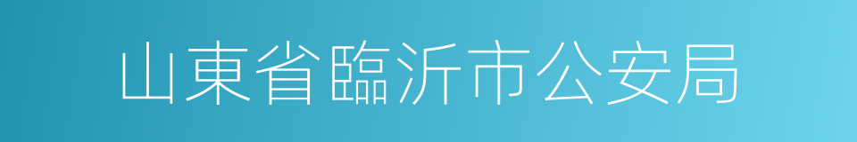 山東省臨沂市公安局的同義詞