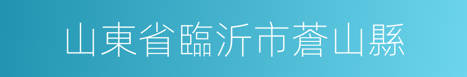 山東省臨沂市蒼山縣的同義詞