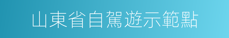 山東省自駕遊示範點的同義詞