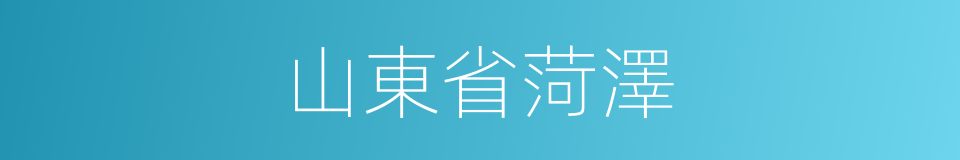 山東省菏澤的同義詞