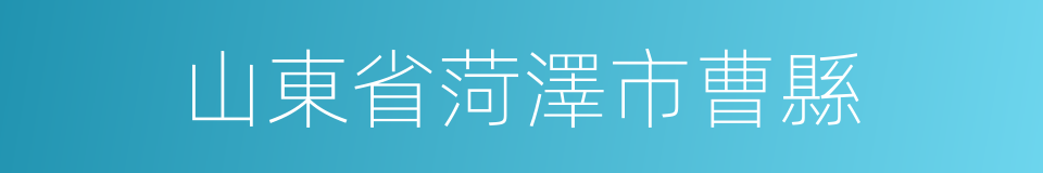 山東省菏澤市曹縣的同義詞