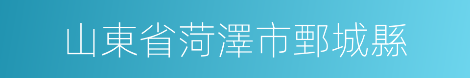 山東省菏澤市鄄城縣的同義詞