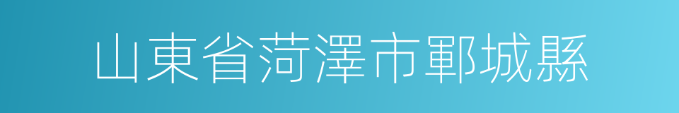 山東省菏澤市鄆城縣的同義詞