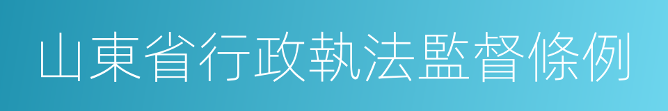 山東省行政執法監督條例的同義詞