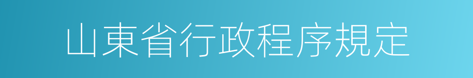 山東省行政程序規定的同義詞