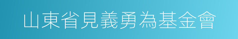 山東省見義勇為基金會的同義詞