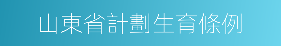 山東省計劃生育條例的同義詞