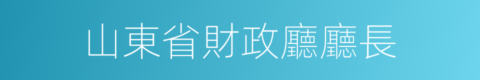 山東省財政廳廳長的同義詞