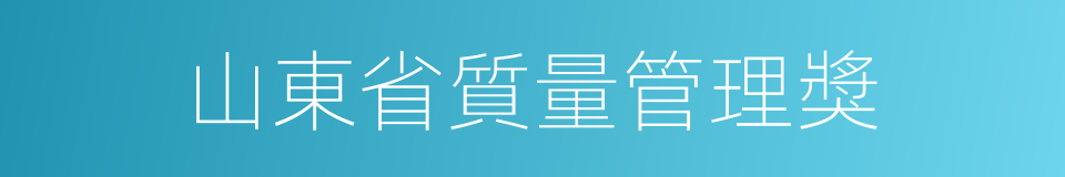 山東省質量管理獎的同義詞