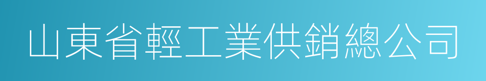 山東省輕工業供銷總公司的同義詞