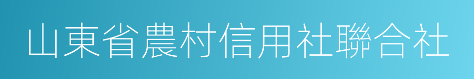 山東省農村信用社聯合社的同義詞