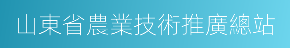 山東省農業技術推廣總站的同義詞