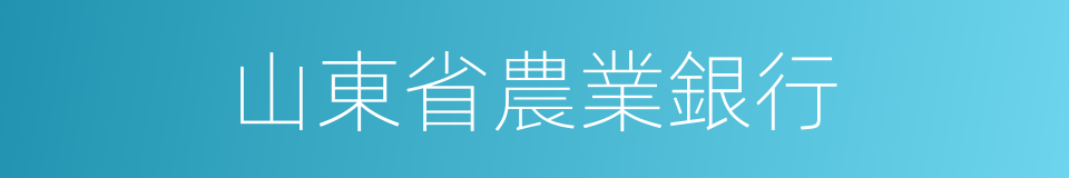 山東省農業銀行的同義詞