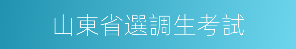 山東省選調生考試的同義詞