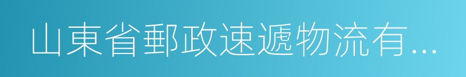 山東省郵政速遞物流有限公司的同義詞