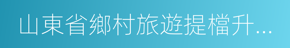 山東省鄉村旅遊提檔升級工作方案的同義詞