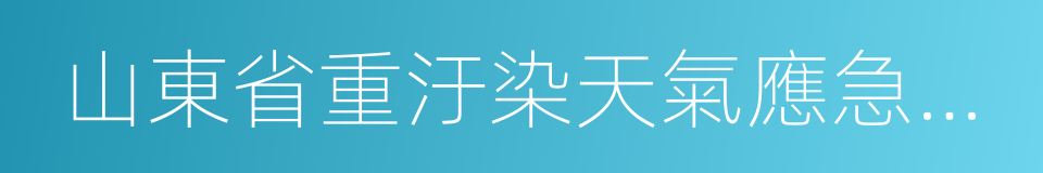 山東省重汙染天氣應急預案的同義詞