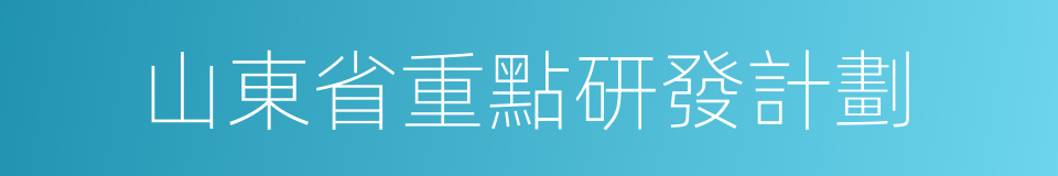 山東省重點研發計劃的同義詞