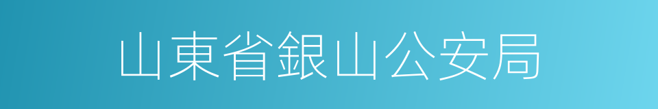 山東省銀山公安局的同義詞