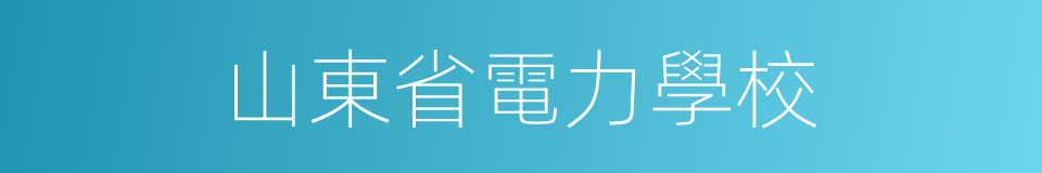 山東省電力學校的同義詞