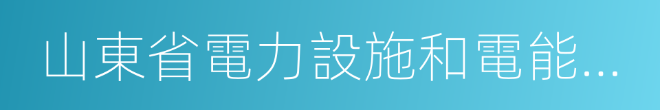 山東省電力設施和電能保護條例的同義詞