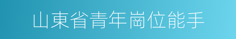 山東省青年崗位能手的同義詞