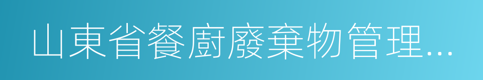 山東省餐廚廢棄物管理辦法的同義詞