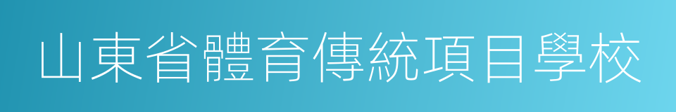 山東省體育傳統項目學校的同義詞