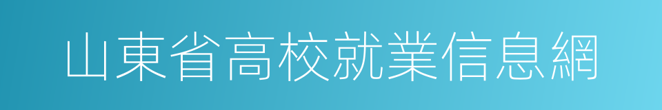 山東省高校就業信息網的同義詞