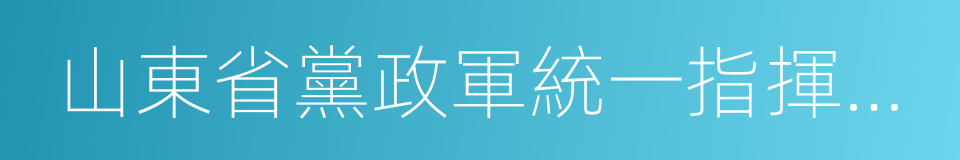 山東省黨政軍統一指揮部主任的同義詞