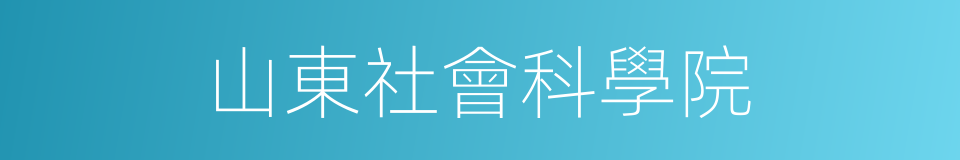 山東社會科學院的同義詞