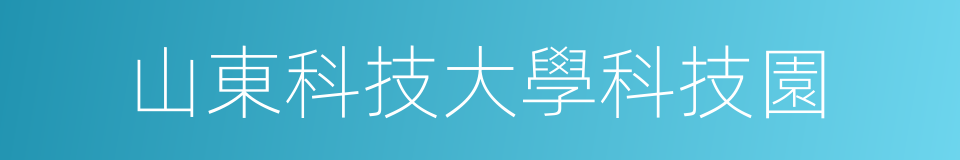 山東科技大學科技園的同義詞