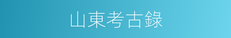 山東考古錄的同義詞